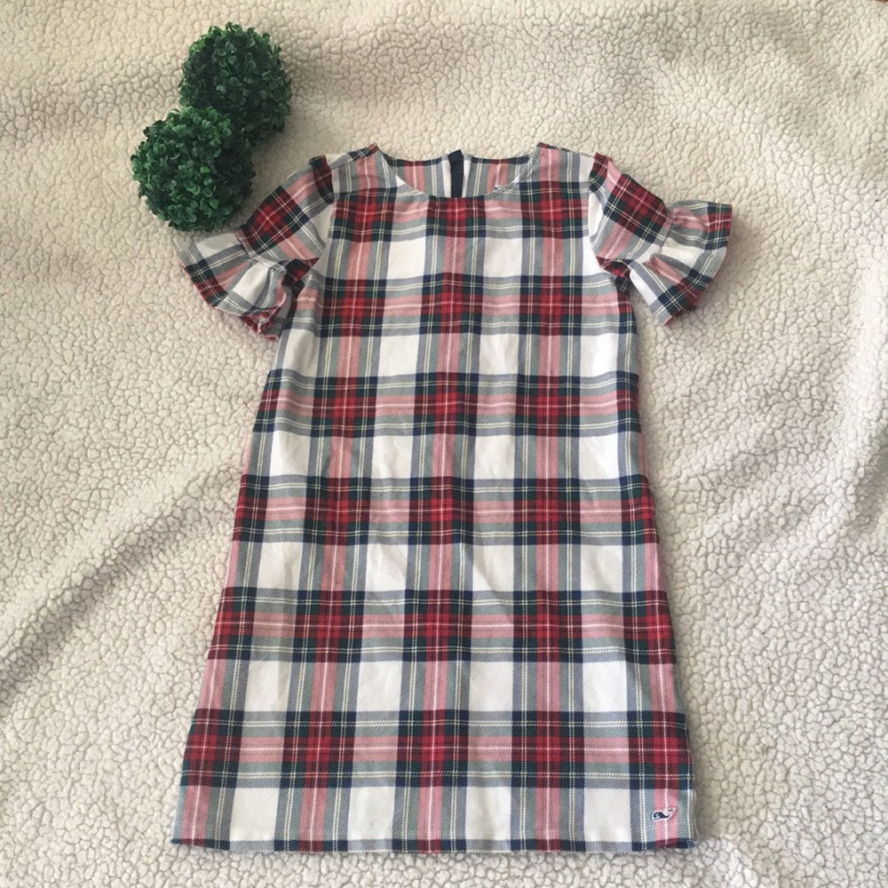 Vineyard Vines Girls Plaid Bell Sleeve Dress